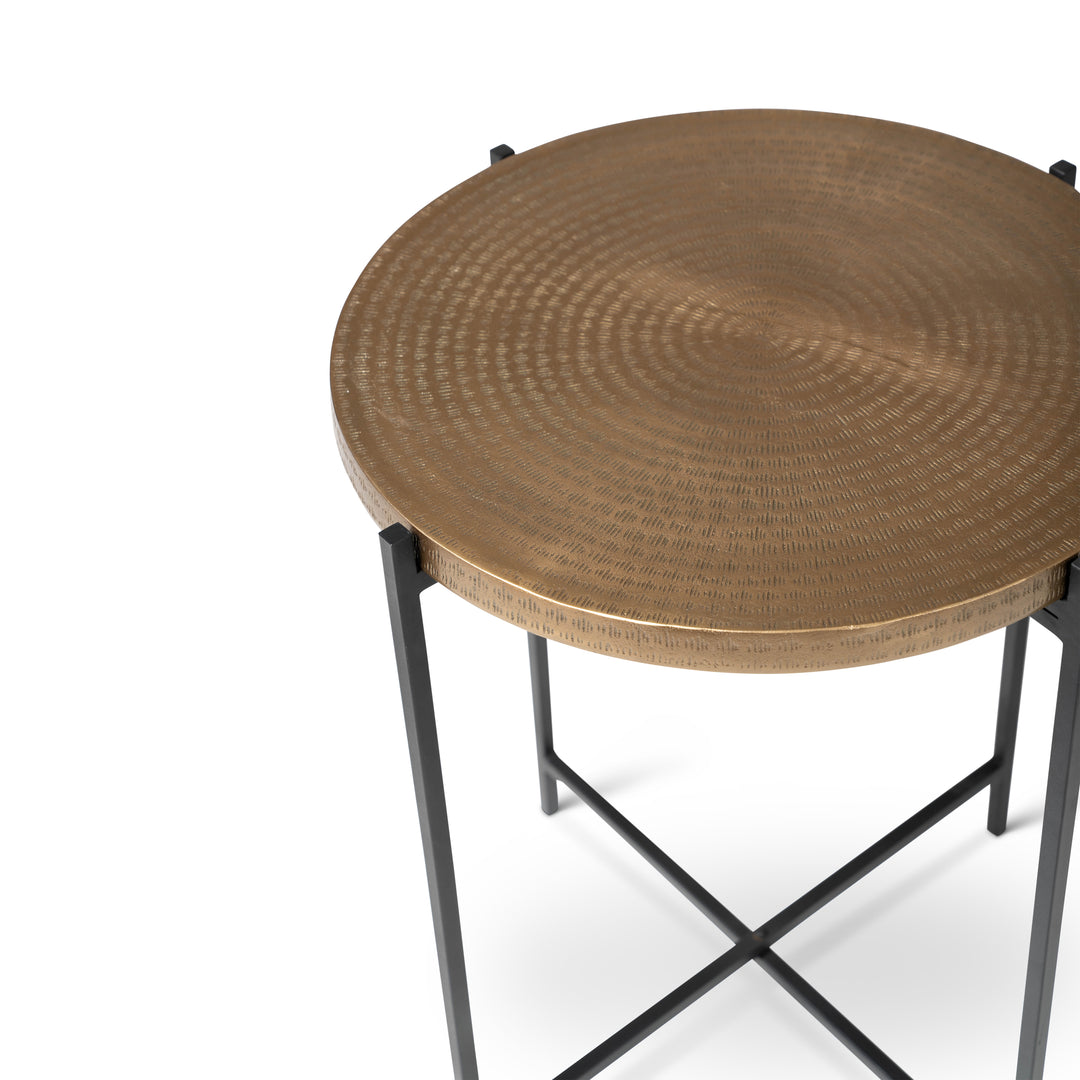 Navi End Table - Antique Brass