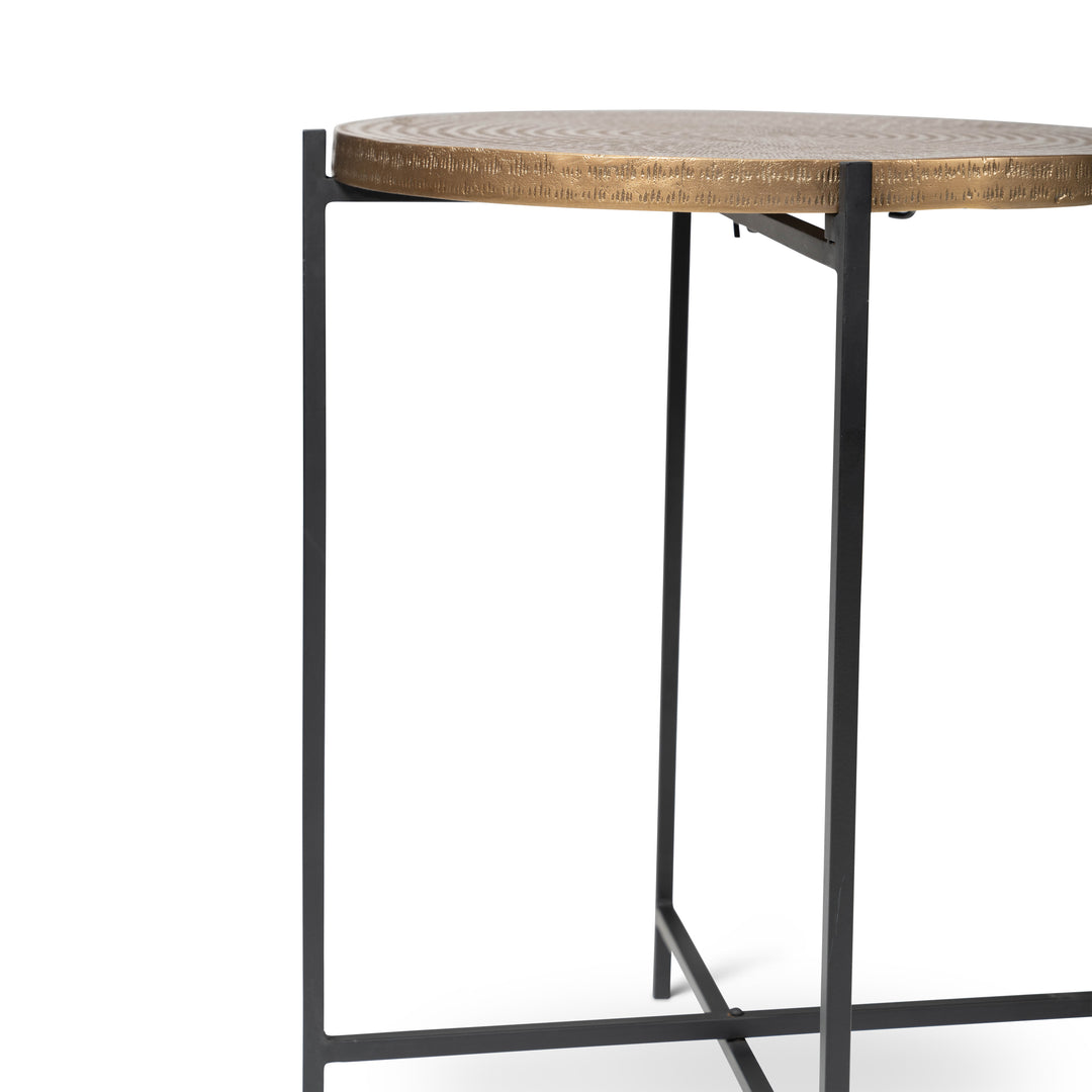 Navi End Table - Antique Brass