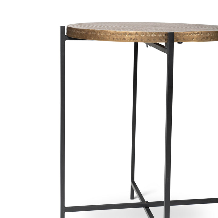 Navi End Table - Antique Brass