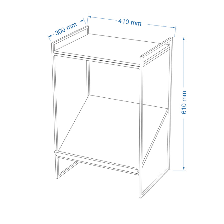 Noemi Cast Aluminum Magazine End Table — line