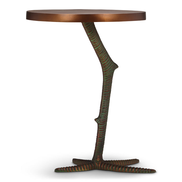 Pavo End Table - Antique Brass