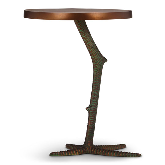 Pavo End Table - Antique Brass