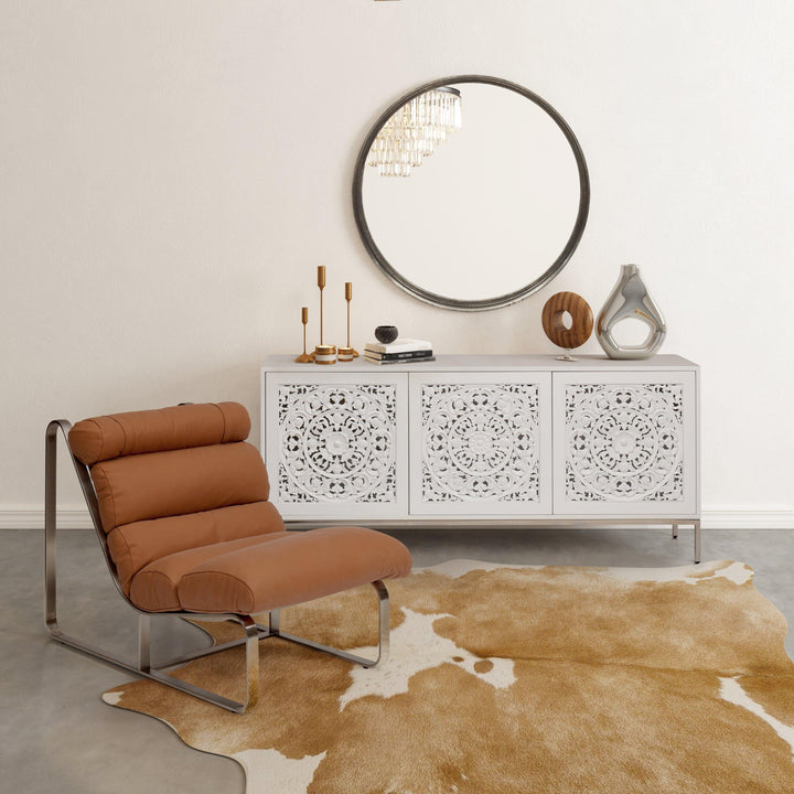 Elements - Samar Round Mirror - 39"Dia. - AmericanHomeFurniture