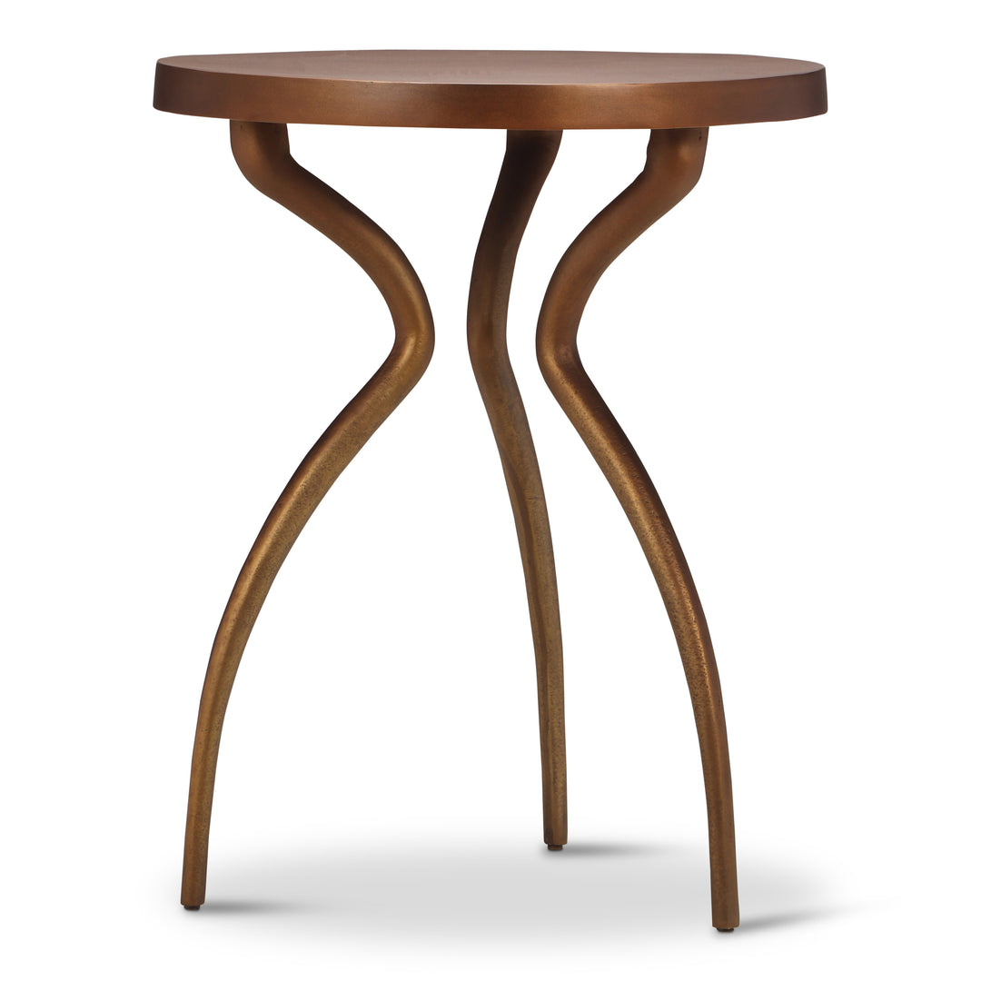 Sarp End Table - Antique Brass