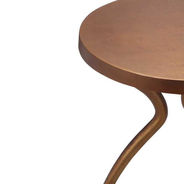 Sarp End Table - Antique Brass