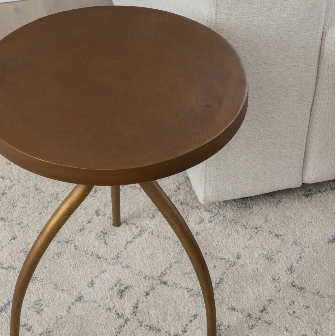 Sarp End Table - Antique Brass