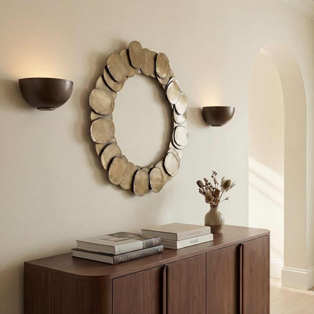 Suri Round Mirror - Antique Brass