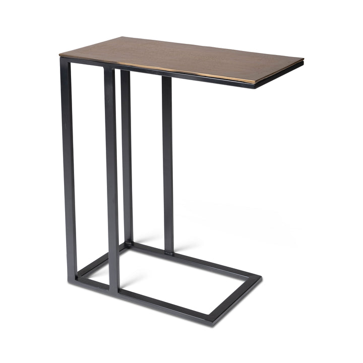 Tanu C-Table Enamel End Table - Antique Brass