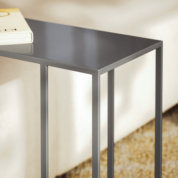 Tanu C-Table Enamel End Table - Pearl Blue lifestyle