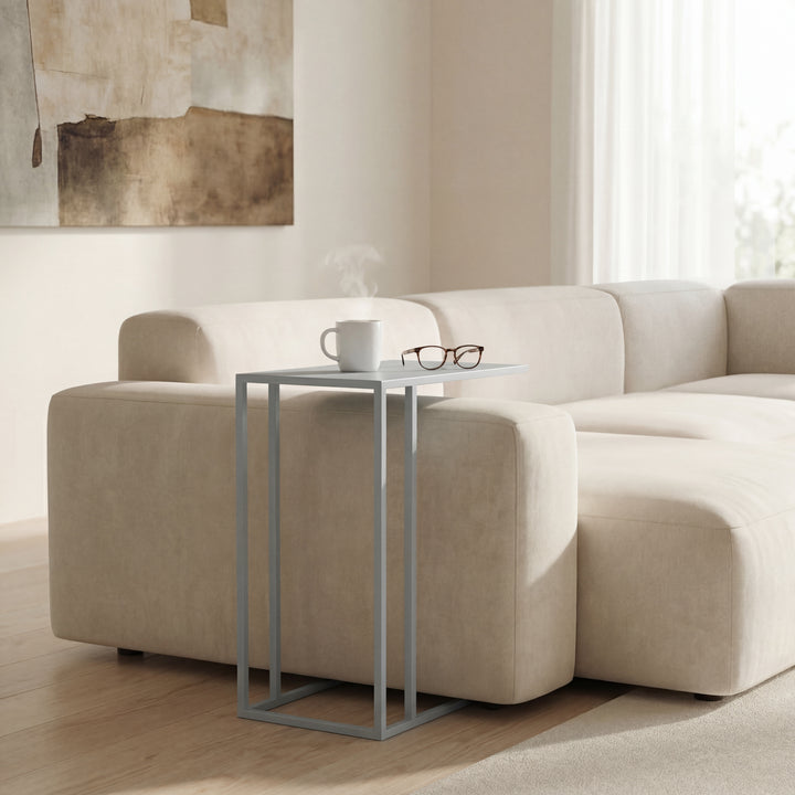 Tanu C-Table Enamel End Table - Pearl Blue