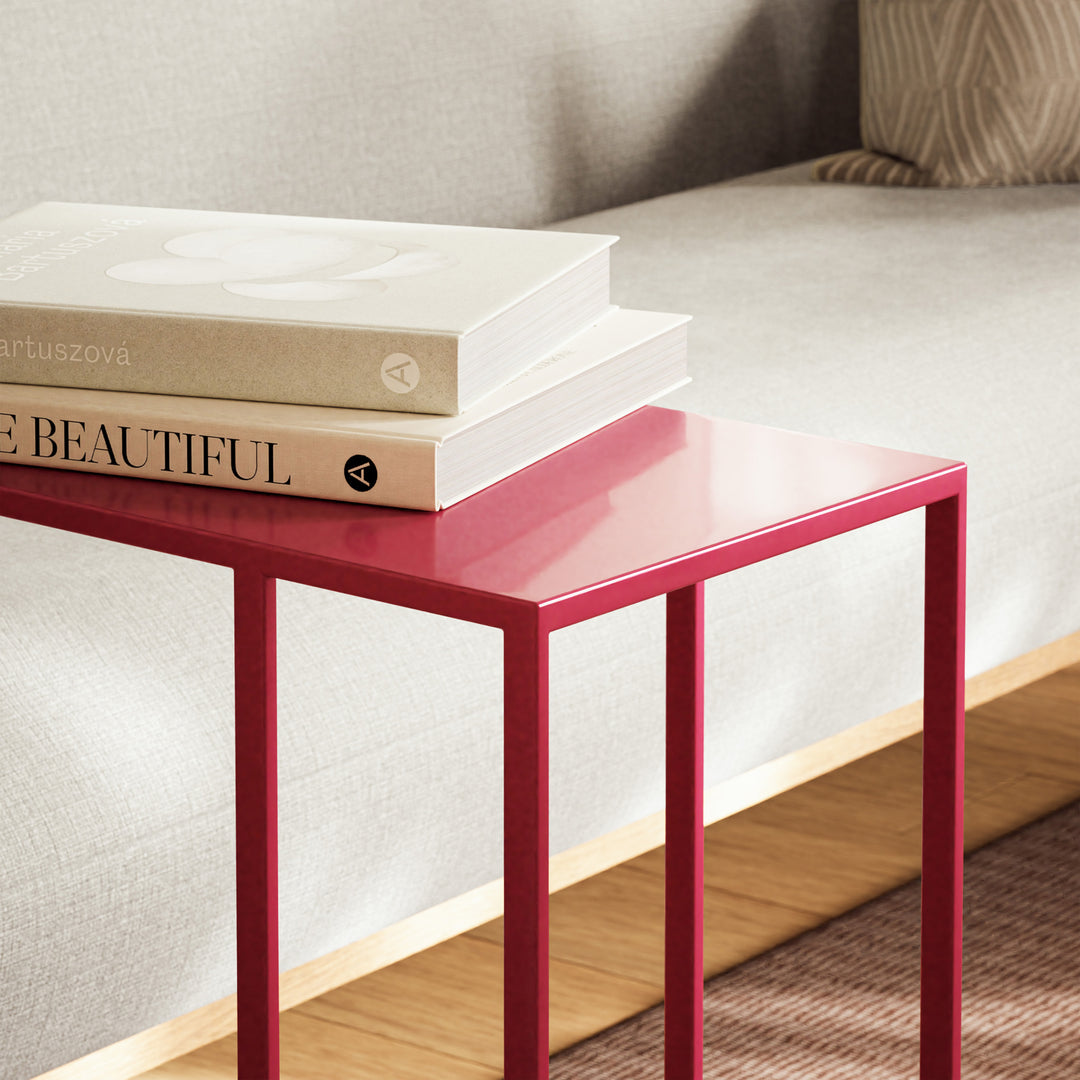 Tanu C-Table Enamel End Table - Plum