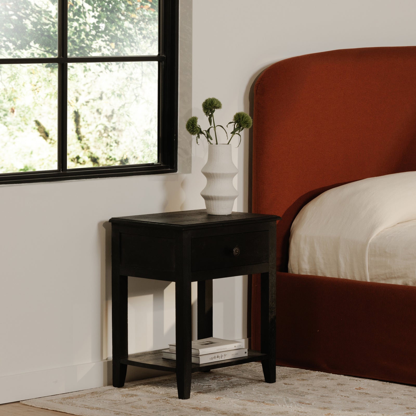 Moe's Home Collection - Corrine Nightstand Antique Black - IK-1037-02 | American Home Furniture