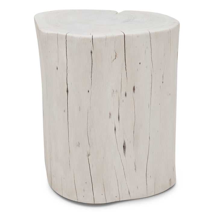 Brooks Solid Wood Stump - White Wash
