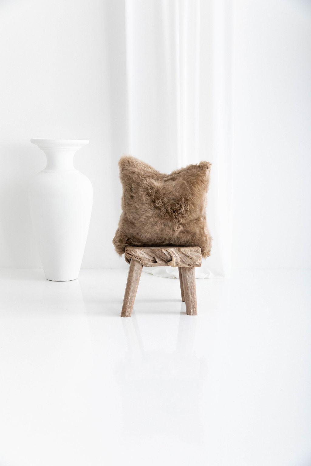 Longwool Sheepskin Square Cushion - AmericanHomeFurniture