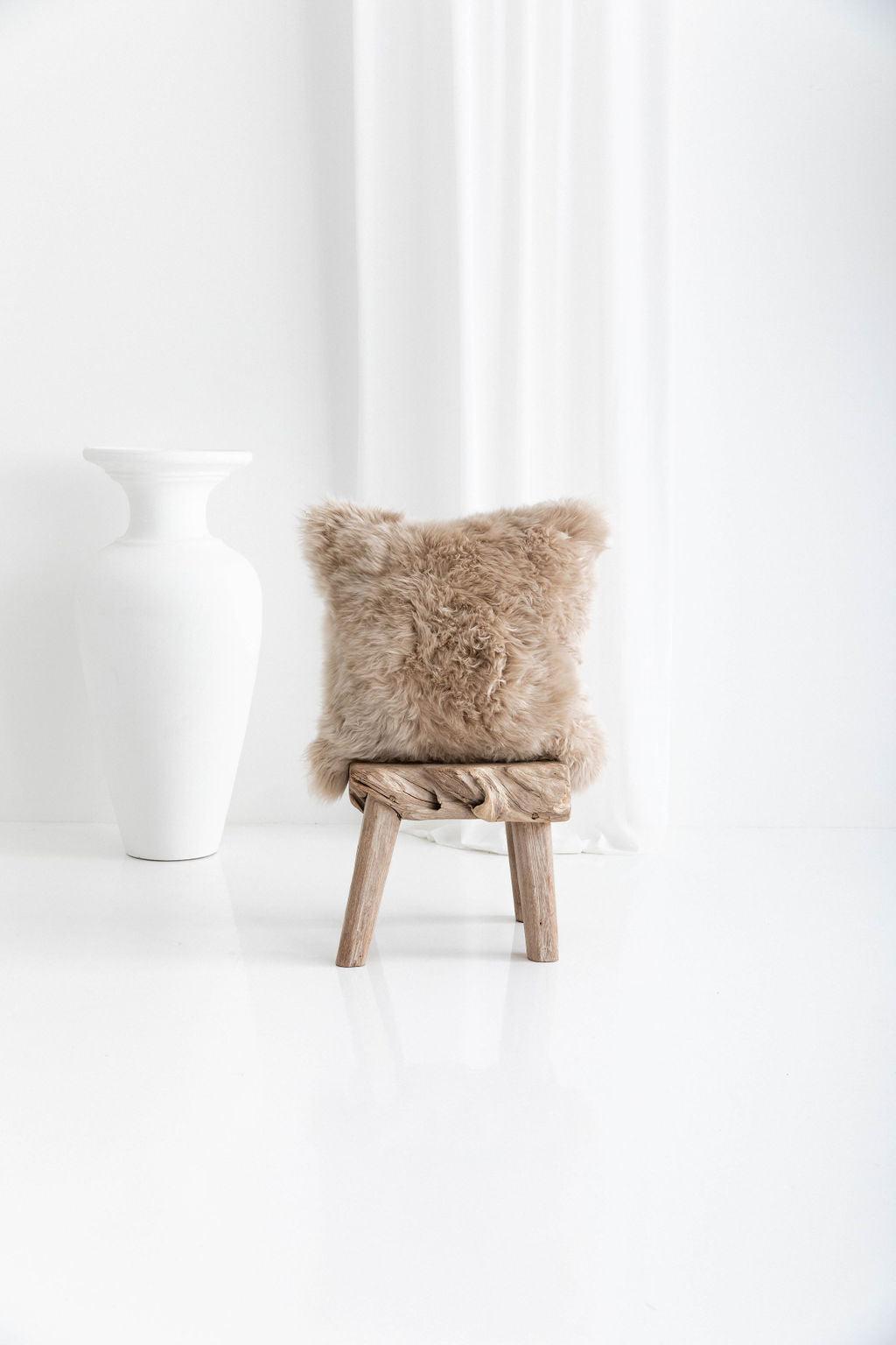 Longwool Sheepskin Square Cushion - AmericanHomeFurniture
