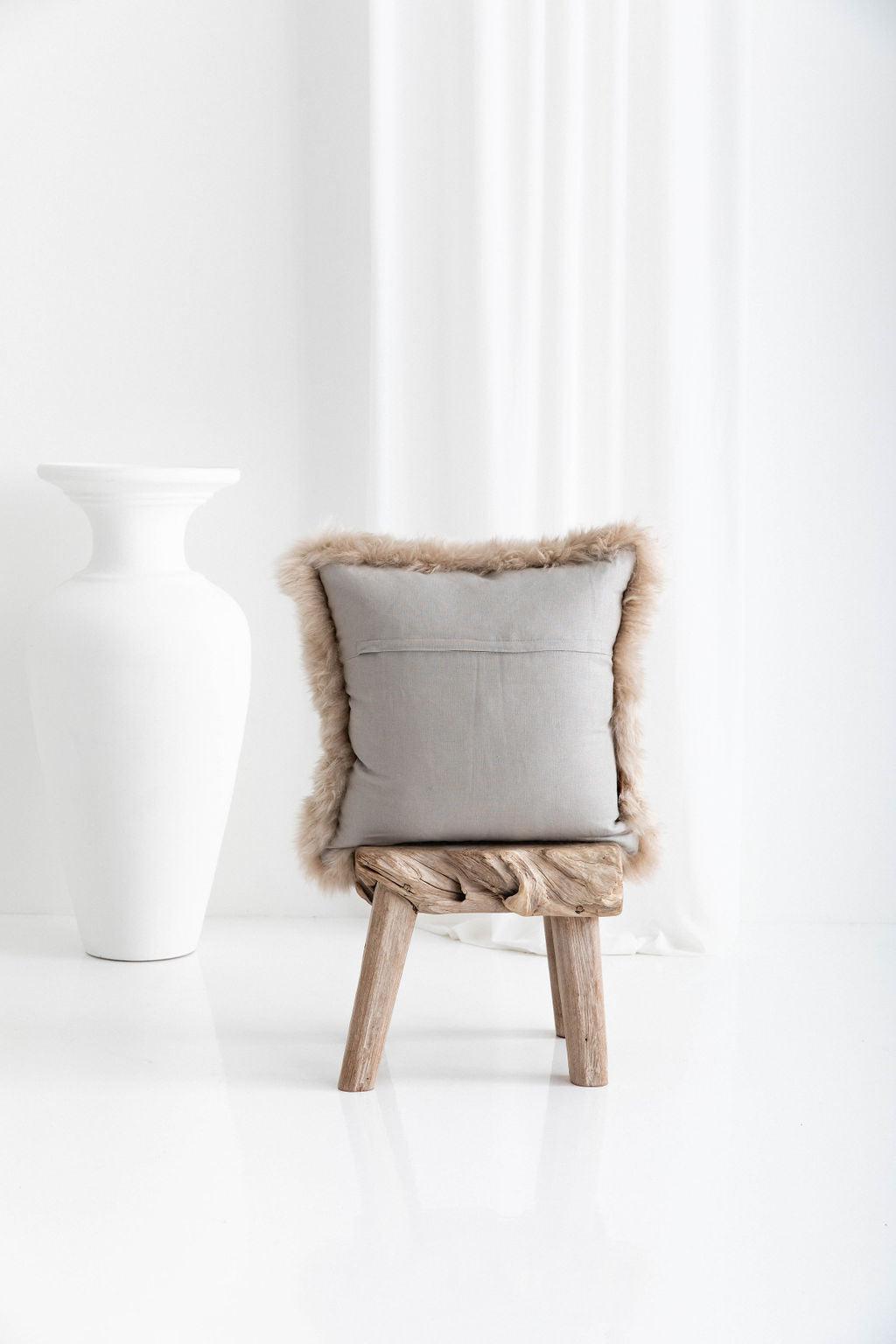 Longwool Sheepskin Square Cushion - AmericanHomeFurniture
