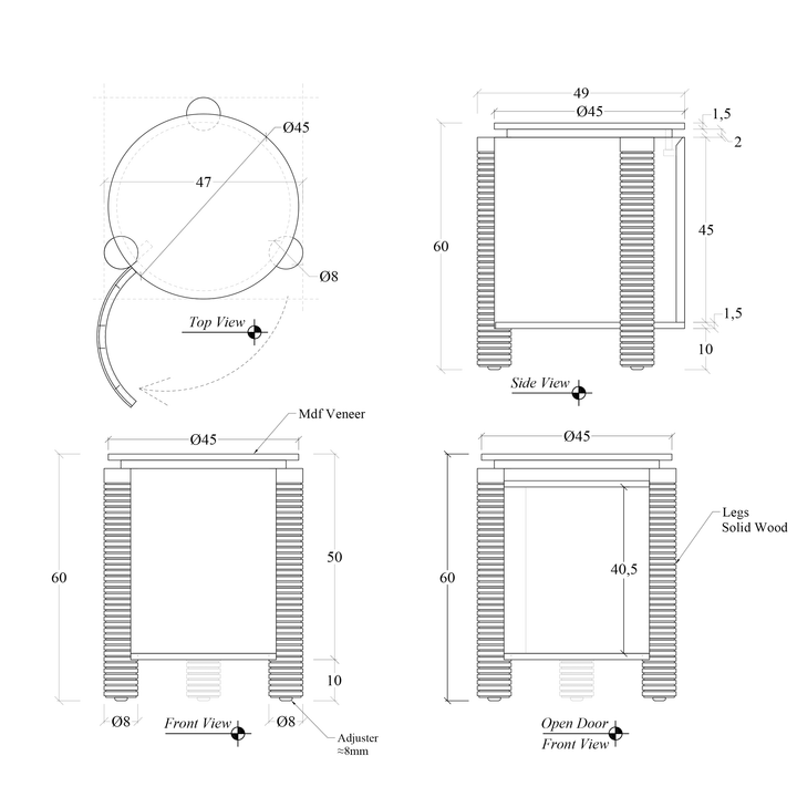 Luna End Table — line