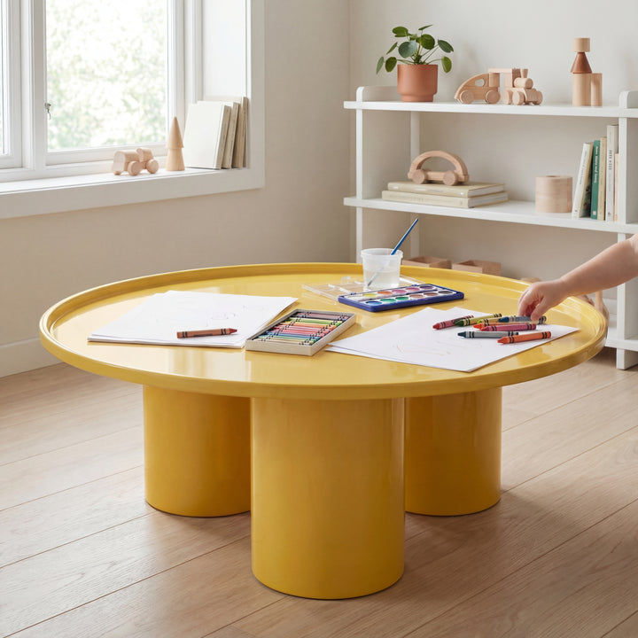 Sofia Enamel Coffee Table - Yellow Ochre