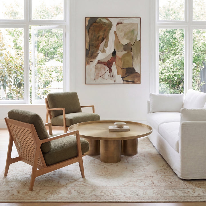 Sofia Industrial Coffee Table - Industrial Brass