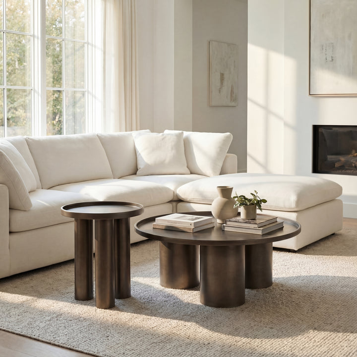Sofia Industrial Coffee Table - Industrial Nickel