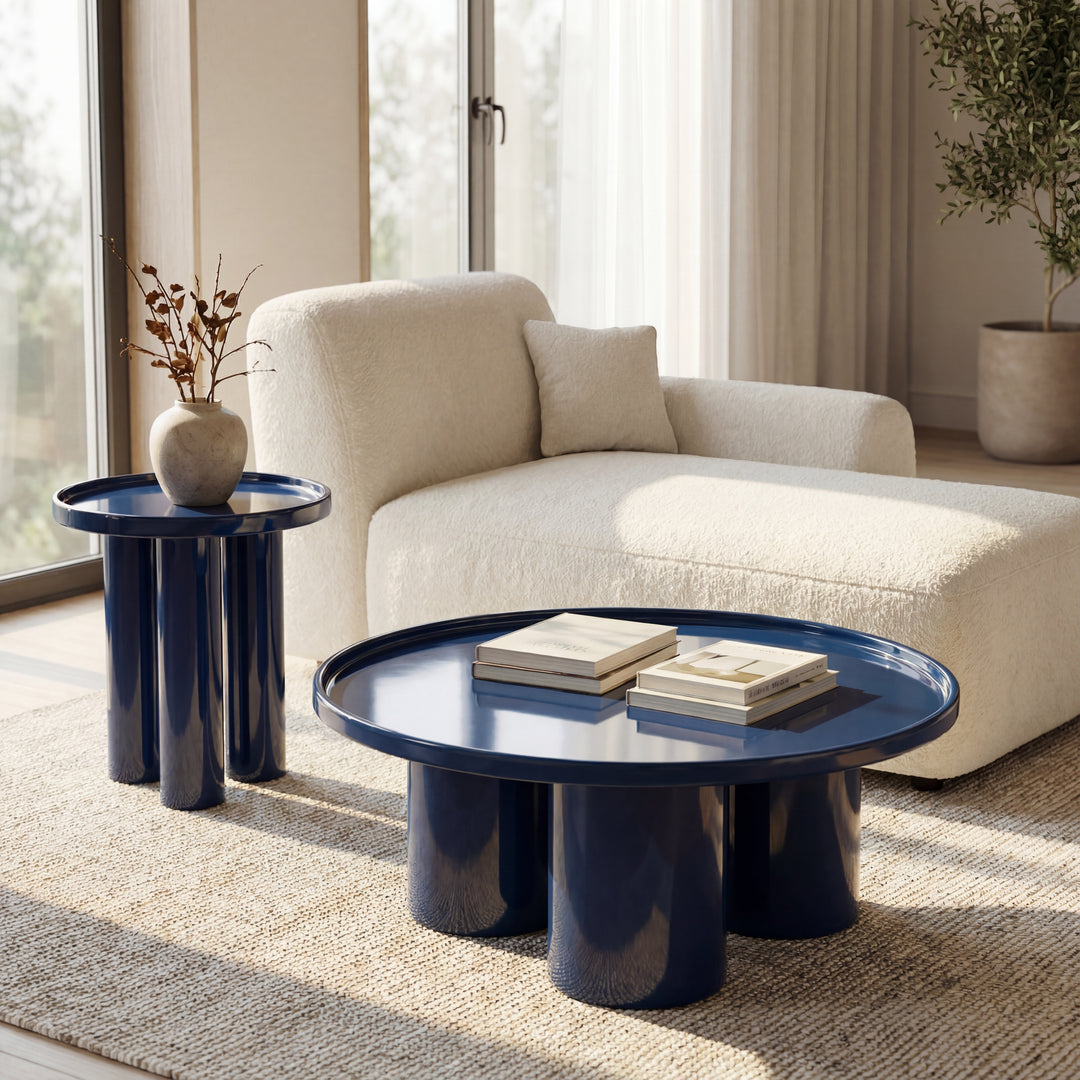 Sofia Enamel End Table - Navy