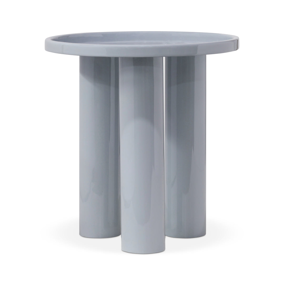 Sofia Enamel End Table - Pearl Blue