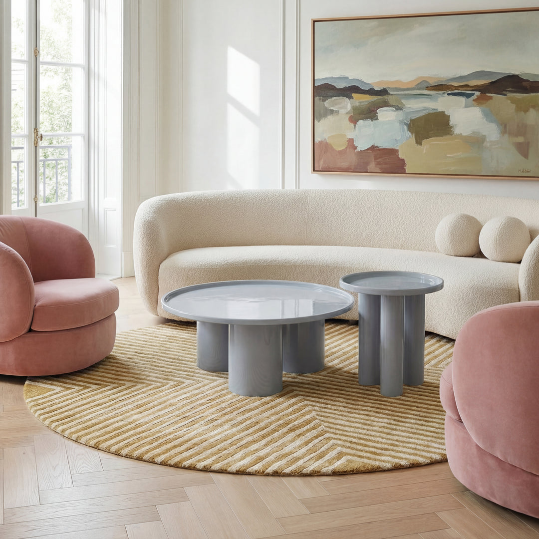 Sofia Enamel End Table - Pearl Blue