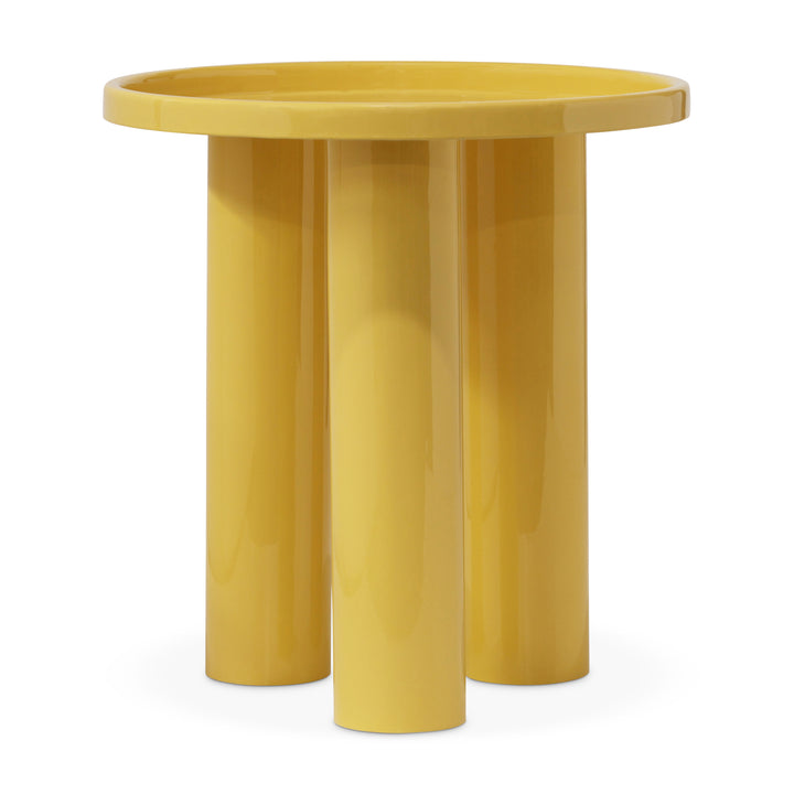 Sofia Enamel End Table - Yellow Ochre