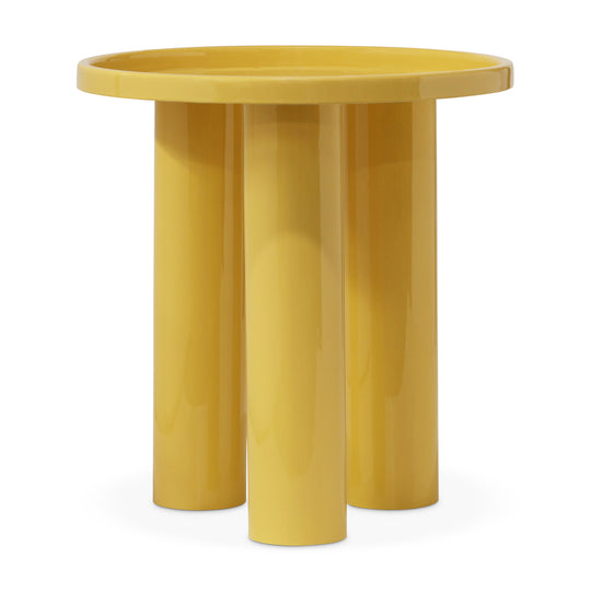 Sofia Enamel End Table - Yellow Ochre