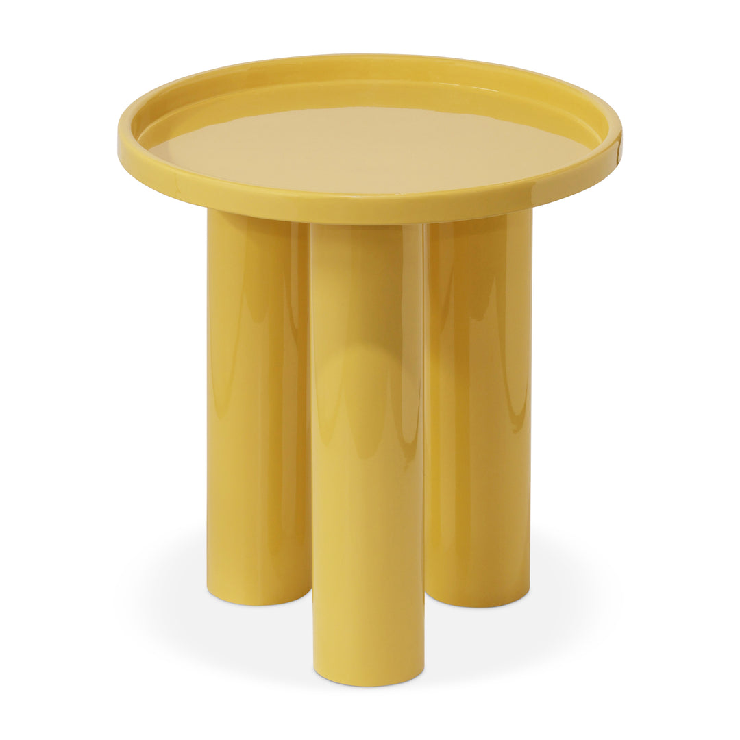 Sofia Enamel End Table - Yellow Ochre