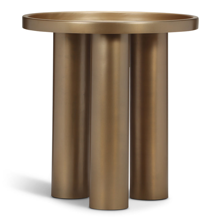 Sofia Industrial End Table - Industrial Brass