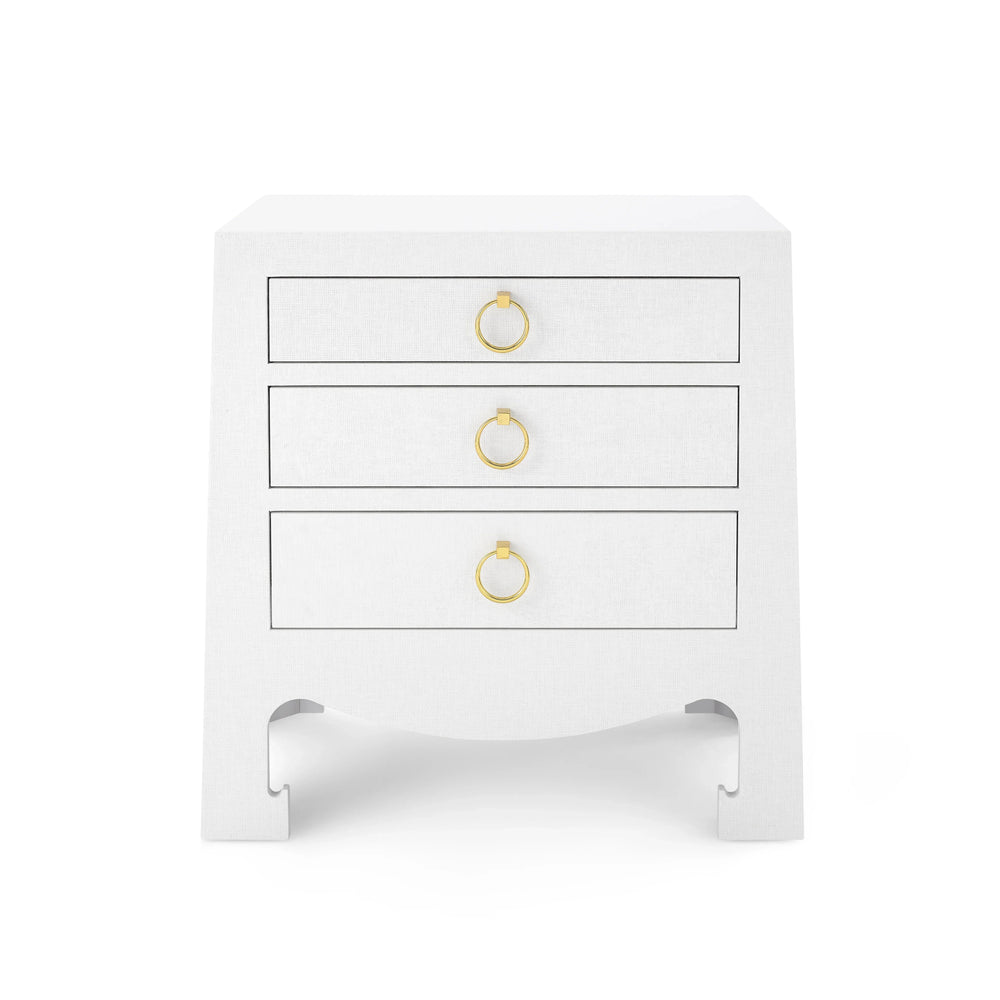 Jacqui Grasscloth 3-Drawer Side Table