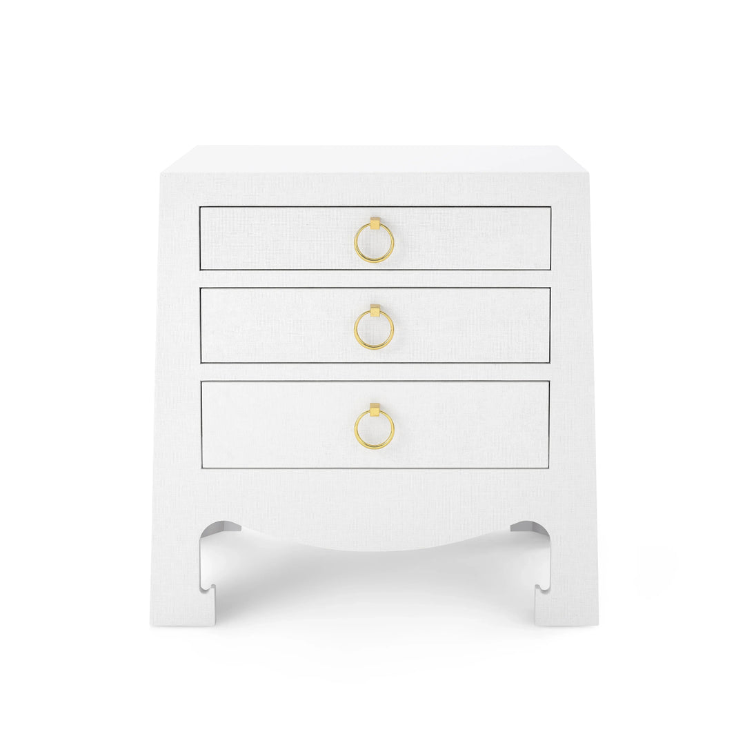 Jacqui Grasscloth 3-Drawer Side Table