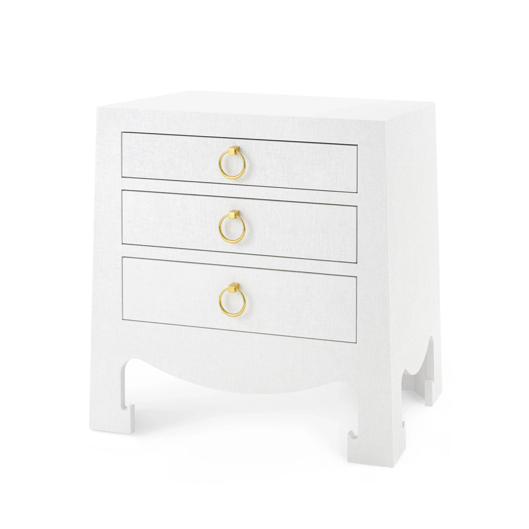 Jacqui Grasscloth 3-Drawer Side Table