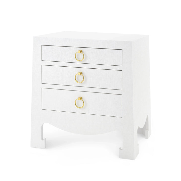 Jacqui Grasscloth 3-Drawer Side Table