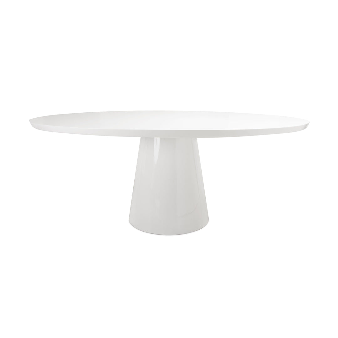 Oval White Lacquer Dining Table - JEFFERSON WH