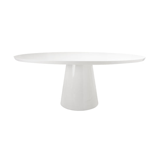 Oval White Lacquer Dining Table - JEFFERSON WH