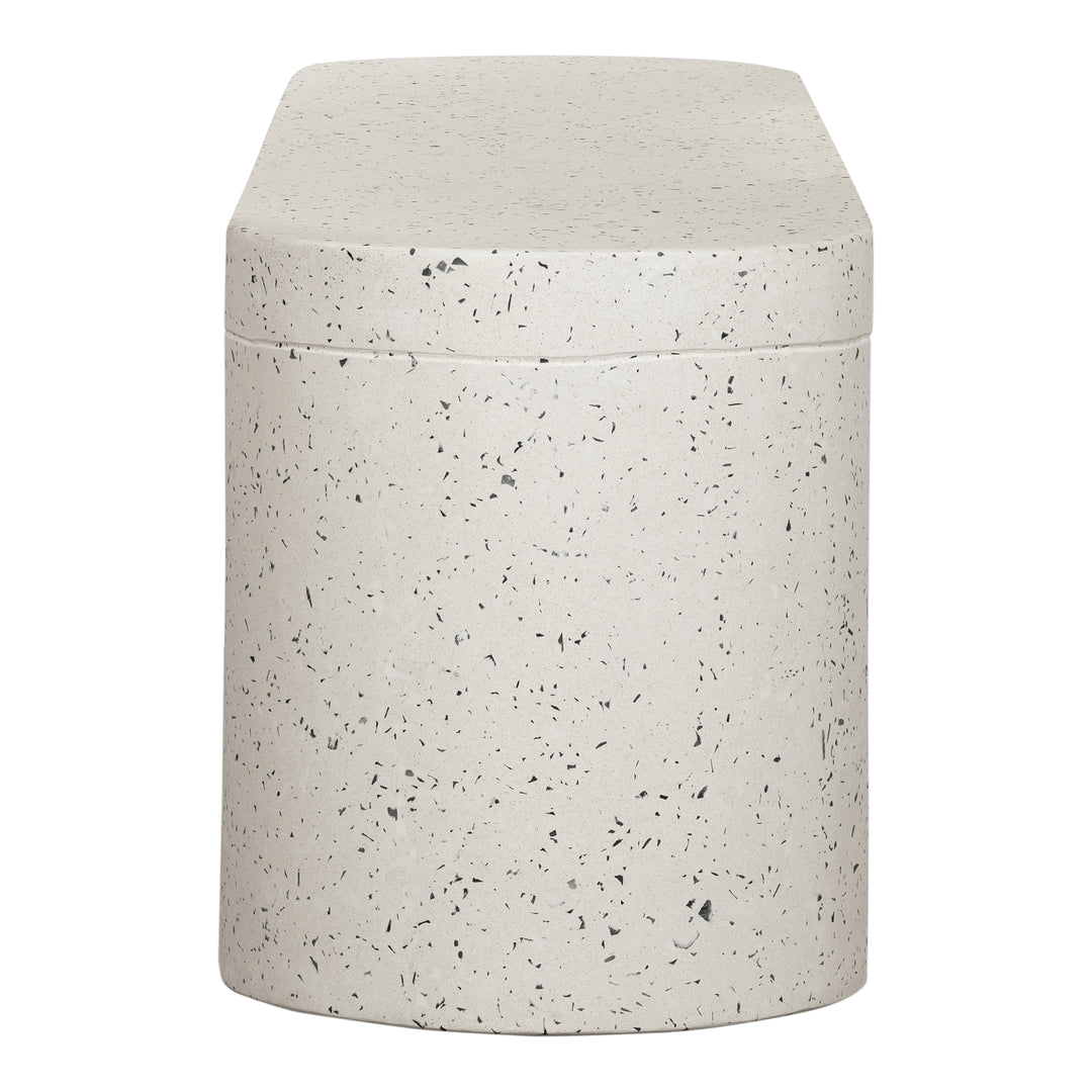 Lyon Outdoor Bench White Terrazzo