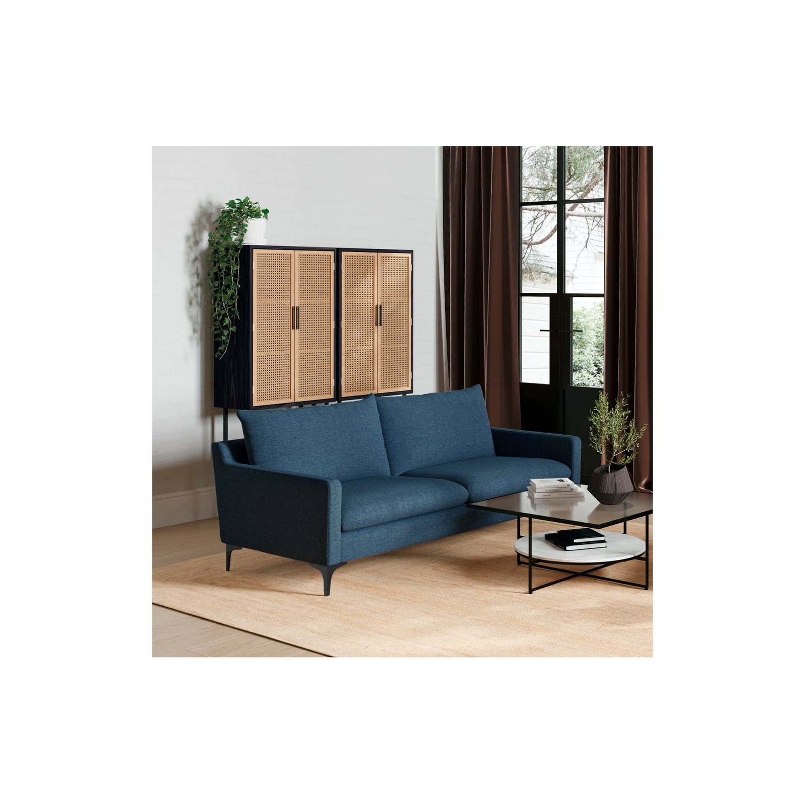 Moe's Home Collection - Paris Sofa Blue - JM-1011-26 | American Home Furniture