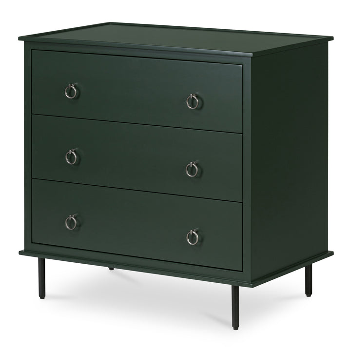 Moe's Home Collection - Reagan 3 Drawer Nightstand Deep Green - JU-1007-27 | American Home Furniture