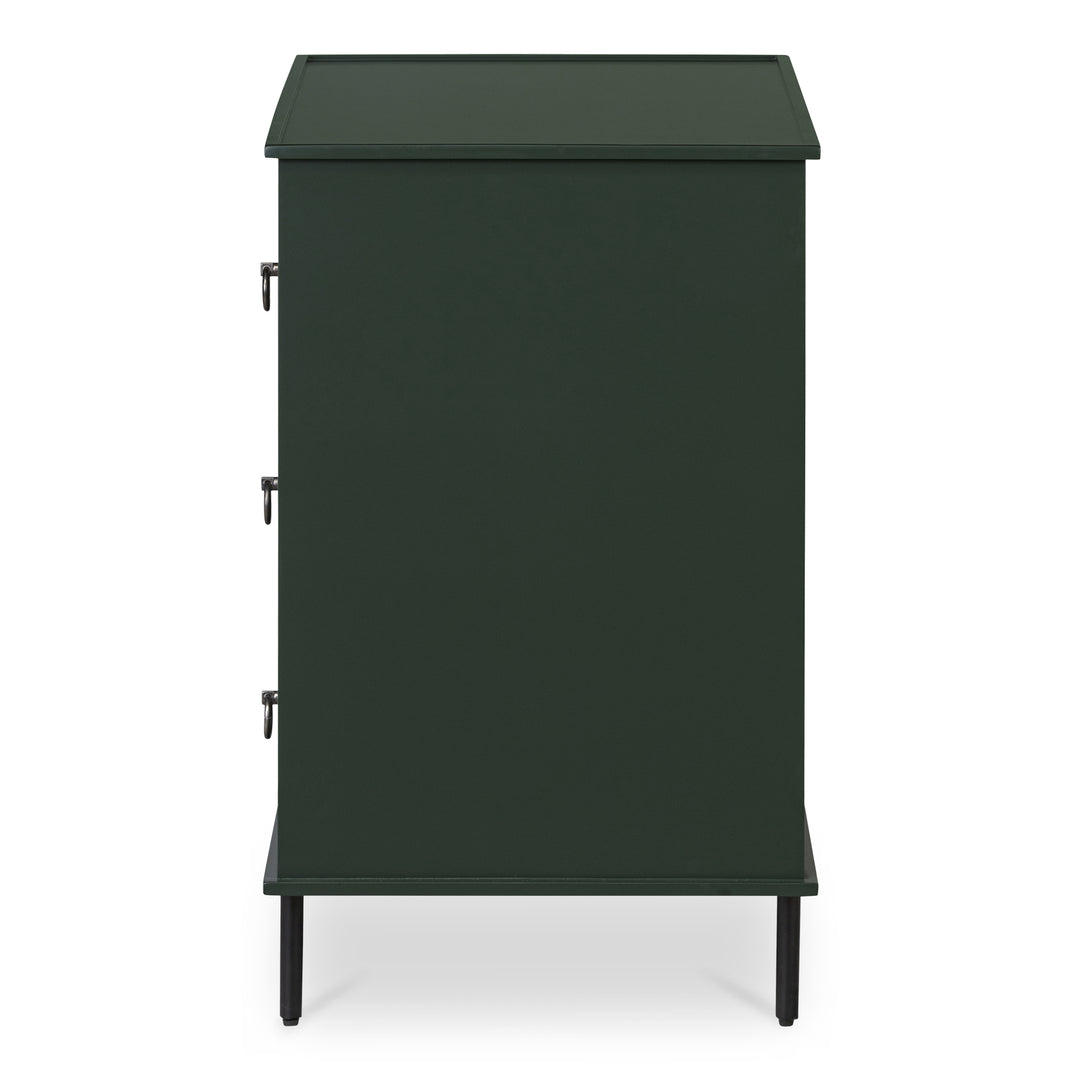 Moe's Home Collection - Reagan 3 Drawer Nightstand Deep Green - JU-1007-27 | American Home Furniture