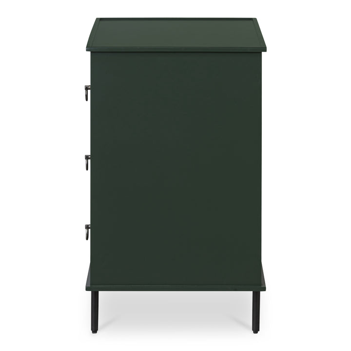 Moe's Home Collection - Reagan 3 Drawer Nightstand Deep Green - JU-1007-27 | American Home Furniture