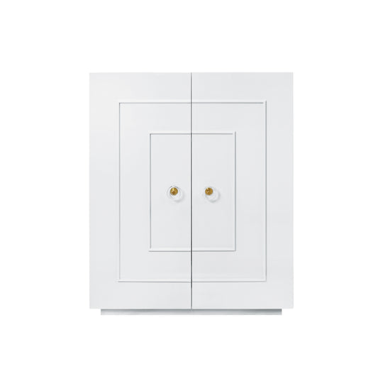 Two Door Matte White Lacquer Cabinet - JUDD WH