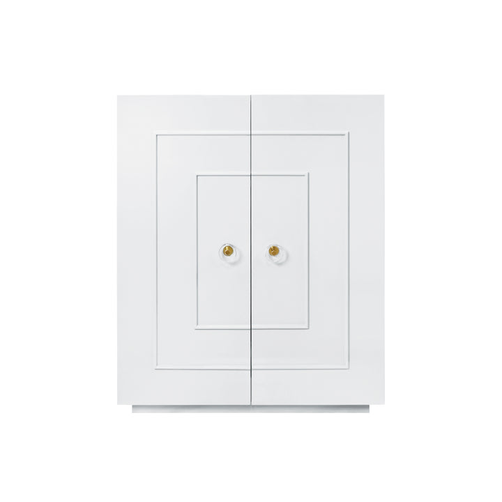 Two Door Matte White Lacquer Cabinet - JUDD WH