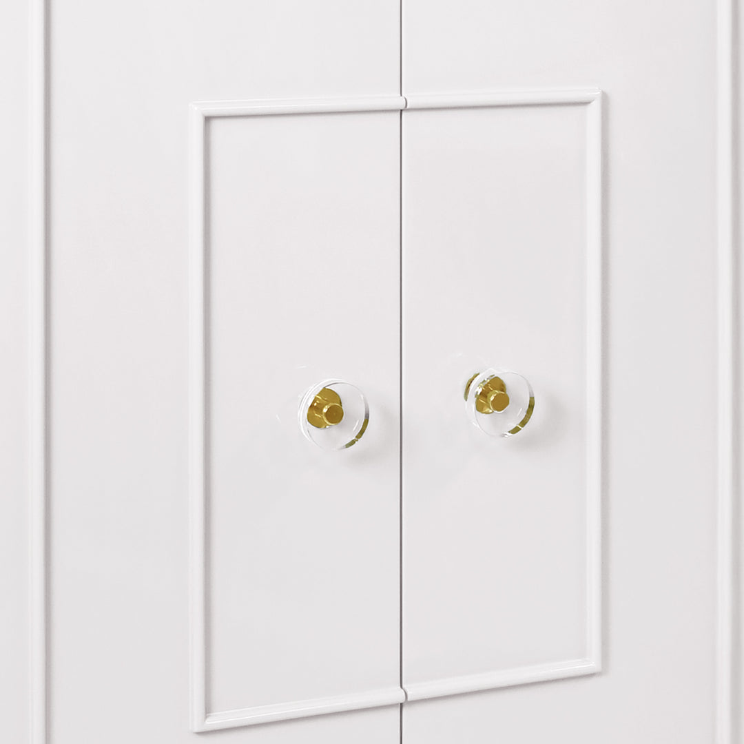 Two Door Matte White Lacquer Cabinet - JUDD WH