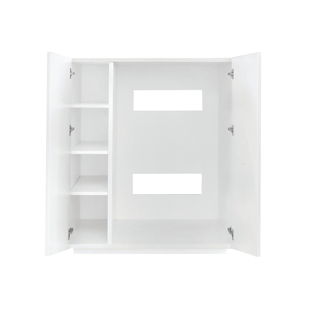 Two Door Matte White Lacquer Cabinet - JUDD WH