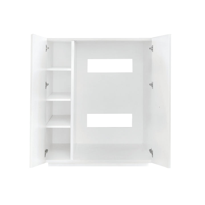 Two Door Matte White Lacquer Cabinet - JUDD WH