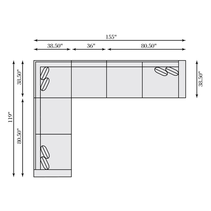 Nest Fabric Sectional Large