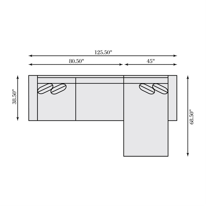 Nest Fabric Sectional Right