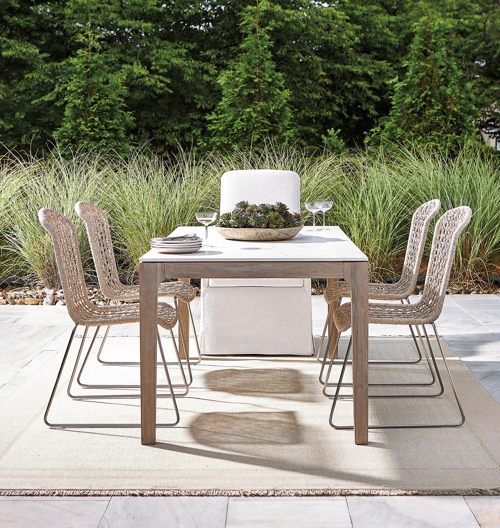 American Home Furniture Bernhardt Exteriors Marbella Dining Table 